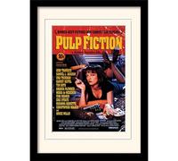Pulp Fiction Uma On Bed Mounted Print Red/yellow/black (40Cm X 30Cm)