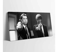 Pulp Fiction Vincent and Jules 001 Movie Stretched Canvas Print Wall Art 32x16inch / 81x41cm