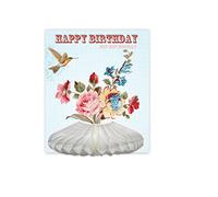 PULP Pop Up Card HONEYCOMB Happy Birthday white vase CARD