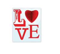 PULP Pop Up Card HONEYCOMB LOVE RED HEART