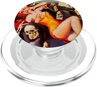 Pulp Sci Fi Creepy Skeleton Skull Pin Up Girl Grim Reaper PopSockets PopGrip for MagSafe