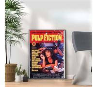 PulpFiction 1994, Quentin Tarantino Movie Print Vintage Cult Cinema Film Poster, A4 and A3 Size Frame Options Available, Home, Pub, Café, Bar Decoration Wall Art Print (A3 Framed (Black))