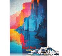 Pulpit Rock Art Poster Wooden Puzzles Adults Jigsaw Puzzles 500 Pieces Adults Jigsaw Game Interesting Toys Personalized Puzzle Educational Toys 500pcs (52x38cm)