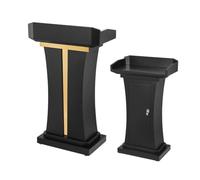 Pulpit Stand, Metal Lectern Floor Standing Podium with Storage for Seminar, Lecture, Wedding, Classroom - 68x36x113cm