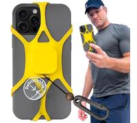 Pulpo Anti Theft Phone Leash with Retractable Dyneema Tether, Secure Phone Leash and Strap for Skiing, Kayak, Travel and Festivals, Fits Smartphones up to 6.8 Inches, Lightning Yellow