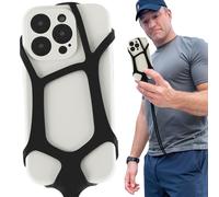 Pulpo Safety Cell Phone Lanyard Black Fits Smartphones 6.1" to 6.8” - Anti Theft Phone Strap for Men & Women, Lanyards for Phones, Hiking Phone Holder & Cellphone Lanyard, Silicone Crossbody Straps