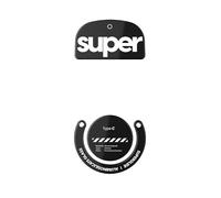 Superglide Glass Mouse Skates for Logitech G Pro X Superlight1 (Type-C, Black) - Polished Round Edge, Ultra Smooth, Durable Gaming Mouse Feet