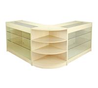 Shop Counter Retail Maple Shelves Storage Display Cabinet Showcase Glass Pulsar