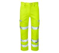 PULSAR P346 Hi Vis Yellow Combat Trousers -Size 30 Short Leg - EN ISO 20471 Class 2 Workwear, Durable Poly-Cotton, Triple Stitched Seams, Reflective Tape, Multi-Pocket Safety Trousers