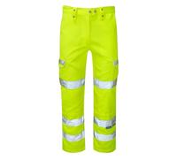 PULSAR P346 Hi Vis Yellow Combat Trousers - Size 34 Short Leg - EN ISO 20471 Class 2 Workwear, Durable Poly-Cotton, Triple Stitched Seams, Reflective Tape, Multi-Pocket Safety Trousers