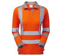 PULSAR PR703 Rail Spec Ladies Long Sleeve Polo Shirt, Orange, #12