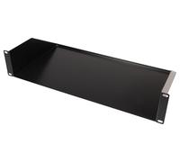 PULSE 19” 2U Rack Shelf, 250mm Depth, Heavy Duty 1.5mm Steel, Black Powder Coated, Sturdy Space-Saving Rackmount Storage for Servers, Audio Equipment, Electronics - RKSS-2U250