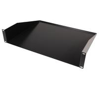 PULSE 19” 2U Rack Shelf, 370mm Depth, Heavy Duty 1.5mm Steel, Black Powder Coated, Sturdy Rackmount Storage for Servers, Audio Equipment, Electronics - RKSS-2U370