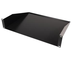 PULSE 19” 2U Rack Shelf, 370mm Depth, Heavy Duty 1.5mm Steel, Black Powder Coated, Sturdy Rackmount Storage for Servers, Audio Equipment, Electronics - RKSS-2U370