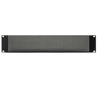 PULSE 19" Rack Mesh Vented Panel, 2U, Black Steel, Rack Mount Ventilation - RPVM2