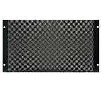 PULSE 19" Rack Mesh Vented Panel - 6U, Black Powder-Coated Steel, Ventilation for Rack Cabinets - RPVM6