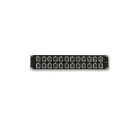 PULSE 2U Aluminium Rack Panel with 24 XLR Female Sockets - Pre-Loaded Patch Panel for Stage Boxes, Studios & Live Sound - Numbered Connectors, Solder Bucket Terminals - Black