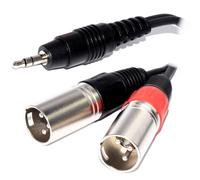 kenable Pulse 3.5mm Jack Plug to 2 x XLR Plugs For PC to Mixer 3m [3 metres]