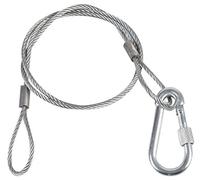 PULSE 3mm x 750mm Galvanised Wire Safety Bond with Screw-Gate Carabiner - 25kg Load Limit, Stage & Rigging Safety