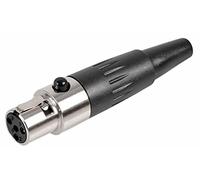 PULSE 4-Pin Mini-XLR In-Line Socket - Metal Body Connector with Rubber Strain Relief, Nickel-Plated Contacts - PLS00218