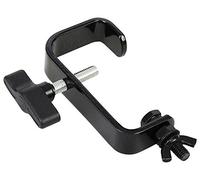 PULSE 50mm Black Powder Coated Hook Clamp - Heavy Duty Steel Stage & Lighting Truss Clamp, Max Load 20kg - PLS00553