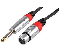 PULSE 6.35mm (1/4") Mono Jack to XLR Socket Lead - 1m - Professional Low Noise Instrument & Microphone Audio Cable - PLS000464