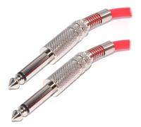 Pulse 6.35mm Low Noise Guitar Cable Nickel Connectors RED Lead 5m