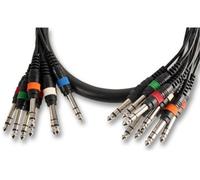PULSE PLS00117 8 Way 6.35 mm (1/4 Inches) Stereo Jack Plug to Plug Loom, 2.5m, Black