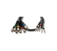 Pulse 8-Way Stereo TRS Jack to Male XLR Loom - 2.5m - Fully Balanced M
