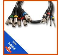 Pulse 8-Way Stereo TRS Jack to Male XLR Loom - 2.5m - Fully Balanced Multicore