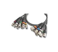 Pulse PLS00099 8 Way XLR Male to Female Loom, 6m, Black