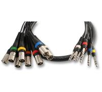 Pulse 8-Way Stereo TRS Jack to Male XLR Loom - 2.5m - Fully Balanced Multicore