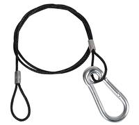 PULSE Black Wire Safety Bond - 2mm x 600mm, 10kg WLL, Steel Cable with Spring Carabiner, Stage & Lighting Safety - PLS00449A