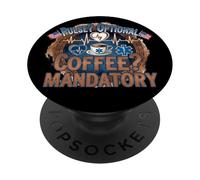 Pulse? Optional. Coffee? Mandatory. - Dark Roast Humor PopSockets Adhesive PopGrip