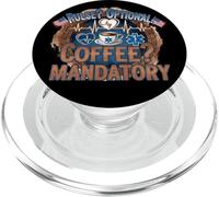 Pulse? Optional. Coffee? Mandatory. - Dark Roast Humor PopSockets PopGrip for MagSafe