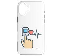 Pulse Oximeter Blood Oxygen Saturation Case for iPhone 16 Plus