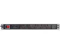 PULSE PDS5-USB-SRG 5 Way UK + USB PDU with UK Plug and Surge Protection, 19" 1U