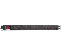 PULSE PDS6-SRG 6 Way UK PDU with UK Plug and Surge Protection, 19" 1U