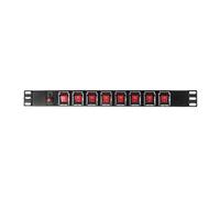 PULSE PDS8-C13 8 Way IEC C13 Switch Panel PDU with UK Plug, 19" 1U
