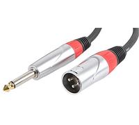 Pulse PLS000472 6.35 mm (1/4 Inches) 2-Pole Jack Plug to 3-Pin XLR Plug Lead, 1m