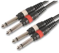 Pulse - 6.35mm (1/4") Mono Jack 2X Plug To 2X Plug Lead, 0.3M Black