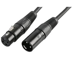 Pulse PLS00189 DMX Lead, 3 Pin XLR Male to Female, 0.5m, Black