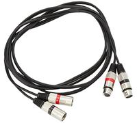 Pulse PLS00205 Twin 3 Pin XLR Male to XLR Female Lead, 3m, Black