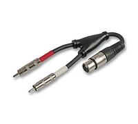 Pulse PLS00208 3 Pin XLR Female to 2x Phono (RCA) Male Lead, 250 mm, Black