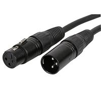 Pulse PLS00236 10m Black 3-Pin XLR Plug to 3-Pin XLR Socket Microphone Lead, Pure Copper Conductors
