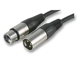 Pulse PLS00242 3 Pin XLR Male to XLR Female Microphone Lead, 1.5m, Nickel
