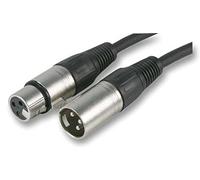 PULSE PLS00246 3 Pin XLR Male to XLR Female Microphone Lead, 15m Nickel