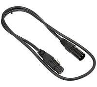 Pulse PLS00265 DMX Lead, 3 Pin XLR Male to Female, 1m, Black