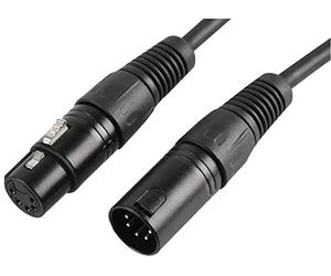 PULSE PLS00275 DMX Lead - 5-Pin XLR Male to Female (1 Pair + Screen), 3 m, Black
