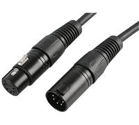 Pulse PLS00276 DMX Lead, 5 Pin XLR Male to Female, 1 Pair+Screen, 5m, Black